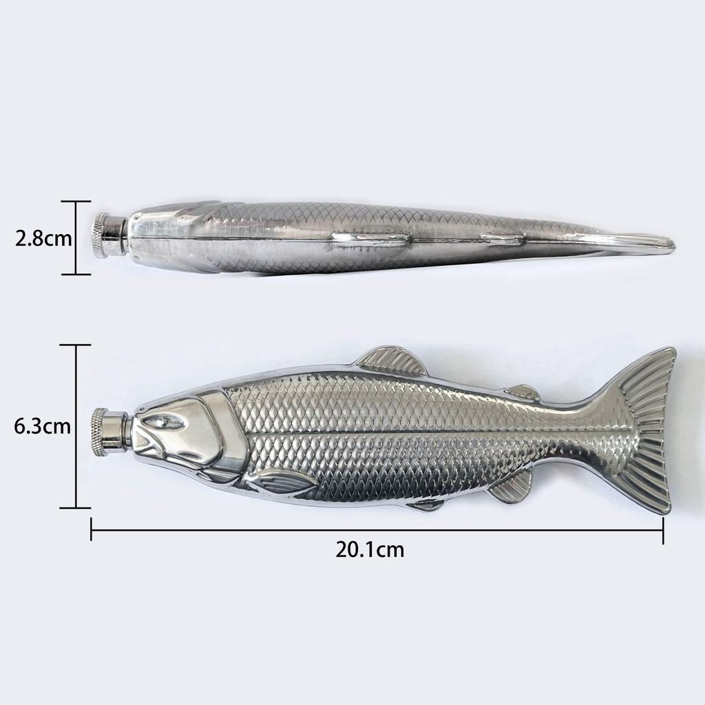Xiaomi 4.5oz Creative Fish Shape Wine Pot Funny Presents Novelty Liquor Travel Bar Drinkware Gifts Stainless Steel Fish Hip Flask