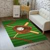 Classic Baseball Pattern Floor Mat, Sports Theme Non-Slip Rug for Living Room and Bedroom, Washable Home Decoration Gift