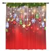 Christmas Balls Stars Snowflakes Chiffon Sheer Drapes for Living Room Bedroom Decoration Window S Curtain Curtain Panels