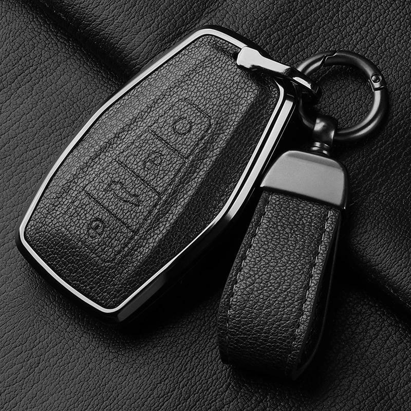 For Geely Car Key Case Cover  Coolray X6 X7 Geometry C Emgrand Global Kulrey Hawk Gx7 Okavango Nl3 Metal And Leather