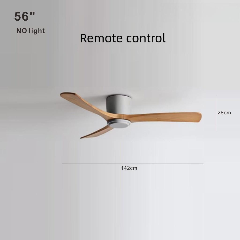 Nordic Minimalist Variable Frequency Fan Living Room Bedroom Solid Wood Ceiling Fan Creative Villa Hotel Decoration Fan