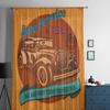 Vintage Auto Service Retro Poster Transparente Vorhänge für Wohnzimmer Transparenter Tüll Fenstervorhang Schlafzimmer Küche Schleier Drapierungen