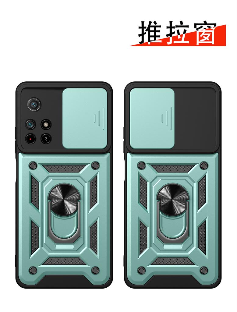 Para Pocco M 4 Pro 4G Case Slide Camera Armor Magnetic Car Holder Phone Cover para Xiaomi Poco M4 Pro Poko Little M4Pro Capa Traseira
