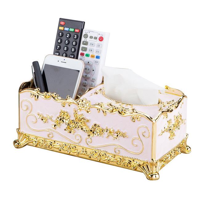 New Multifunctional Storage Box Tissue Box European Style Home Living Room Simple Coffee Table Creative Restaurant Tissue Box