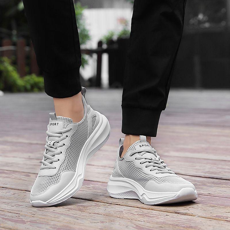 Fashion Light Gray Breathable Minimalist Men's Casual Sneakers Deals Running Korean Basketball Trends 2025 Male Sports Shoes Original