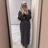 2025 Autumn Women's Knit Sweater Dress: European & American Style, Round Neck, Long Sleeve, Waist-cinching, Korean-inspired Fashion
