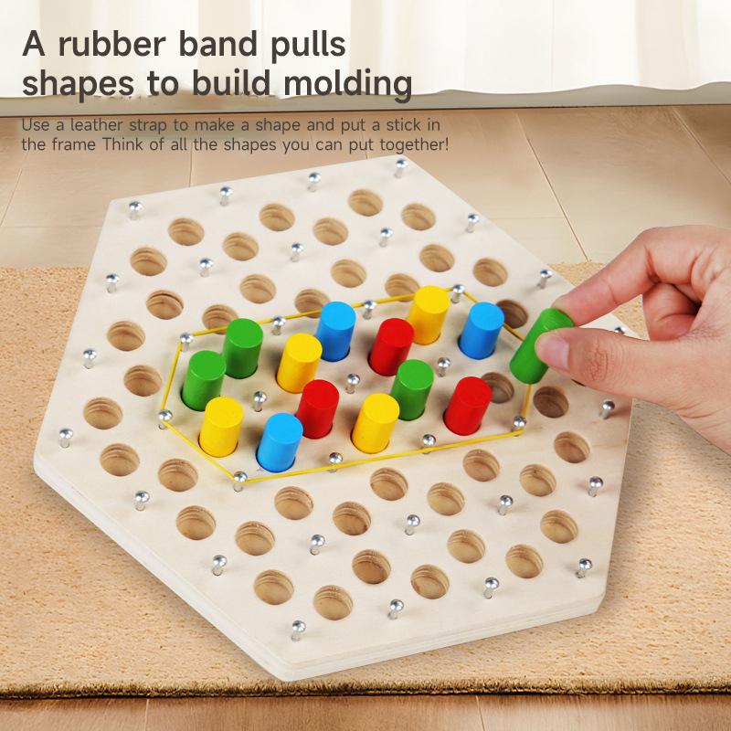 Wooden Toy Chess Game Rubber Band Game Family Interaction Brilliant Duel Board Game Board Game Toys
