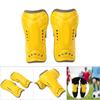 1 Pair Soccer Shin Guards Children Football Training Protection Pads with Buckle Strap(yellow)