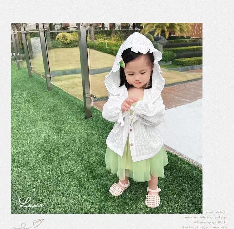 Girls' Summer Sun Protection Jacket - Sweet, Lazy Style for Babies & Toddlers; Fresh, Stylish, Long-Sleeved Children's UV Protection.