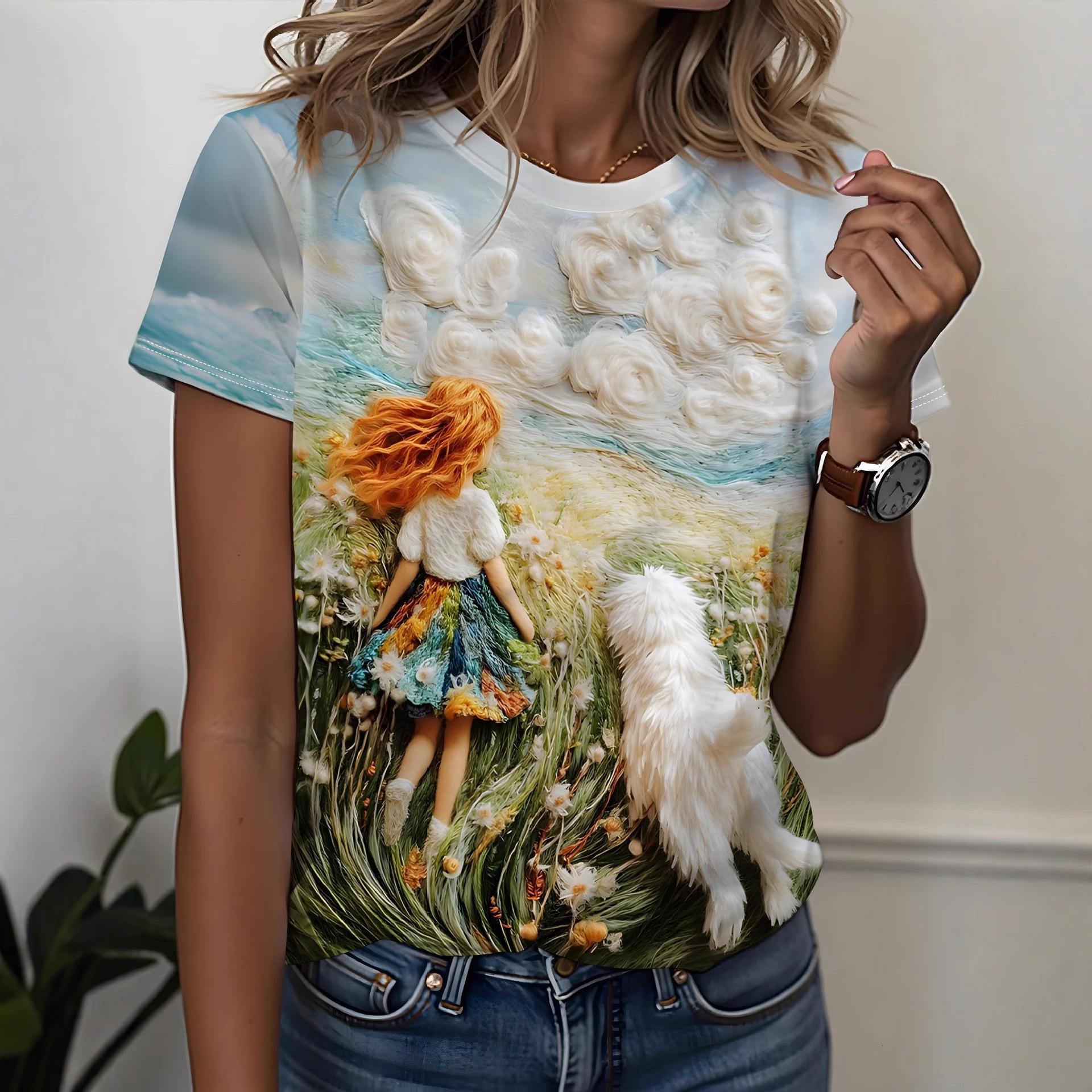 Женский топ с 3D-печатью S