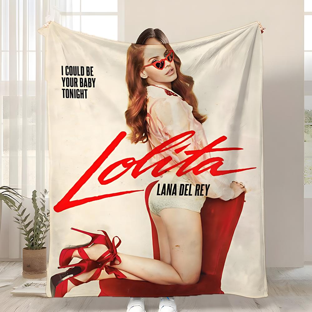 Hot Singer L-Lana D-Del R-Rey Throw Kid-Friendly Flannel Throw Blanket Soft Warm Anti-Static Washable All Season