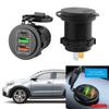 Double PD QC3.0 Car Power Outlet Adapter 4 USB Ports 83W Output Plastic Adapter Suitable for Trucks Boats Motorcycles