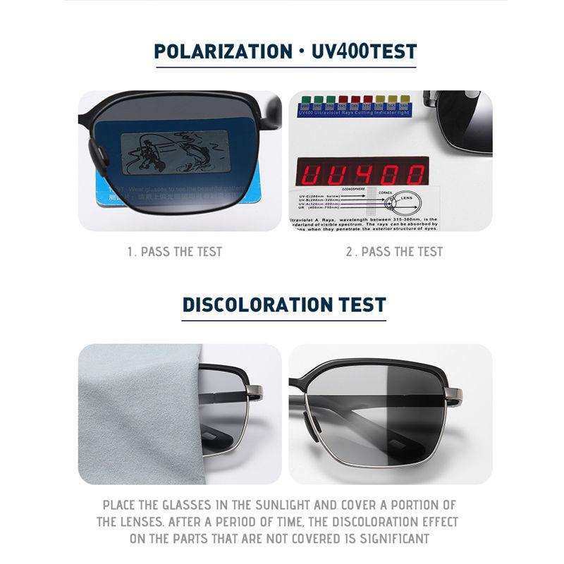 AORON Metal Frame Photochromic Polarized Sunglasses Classic Sport Driving Fishing Glasses UV400 Anti Glare Sunglasses
