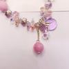 New small fresh pink stone crystal  women's simple color  elastic design  jewelry gift