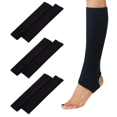 RONGUI Women's Cold-Relief Leg Warmers, 3-Pair Set, Yoga Socks, Cold Protection, Ankle Warmers (Black)