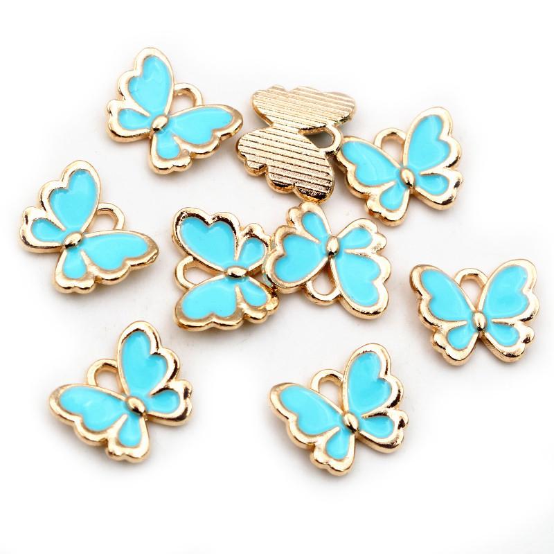 20pcs Small Enamel Butterfly Charms Pendant 10x13mm Alloy DIY Jewelry Making Accessories Findings for Necklace Bracelet Earrings
