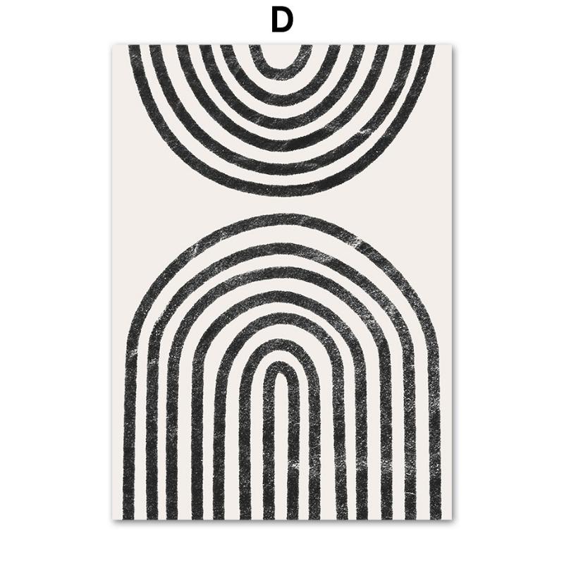 Sun Leaves Rainbow Abstract Geometry Boho Nordic Wall Art Painting Gallery Posters And Prints Wall Picture For Living Room Decor