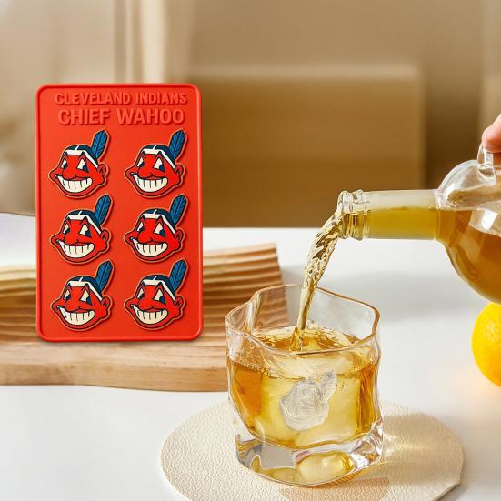 Ice Cube Mold 6-Cavity Silicone Tray Fun Indian Chief Design Beverage Ice Maker for Whiskey Tea Coffee