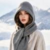 Knitted Woolen Hat for Women in Winter, Small Face, Warm and Fashionable, Versatile Blend Scarf, One-piece Hat, Scarf