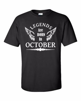 Legends Are Born In October Birthday Gift Present New Fashion UnisexUnisex Tops Tees Movie TShirt