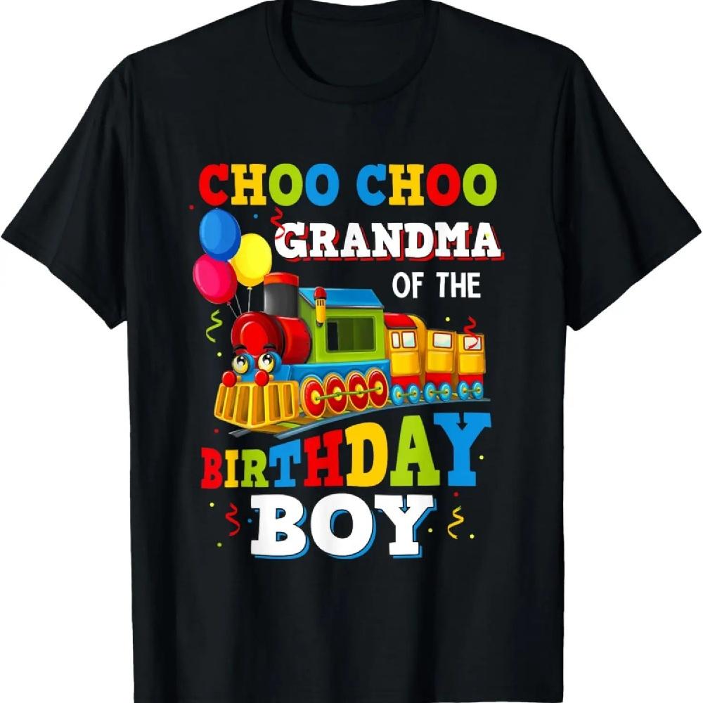 

Grandma of the Birthday Boy Shirt Train Toys Theme Party T-Shirt S