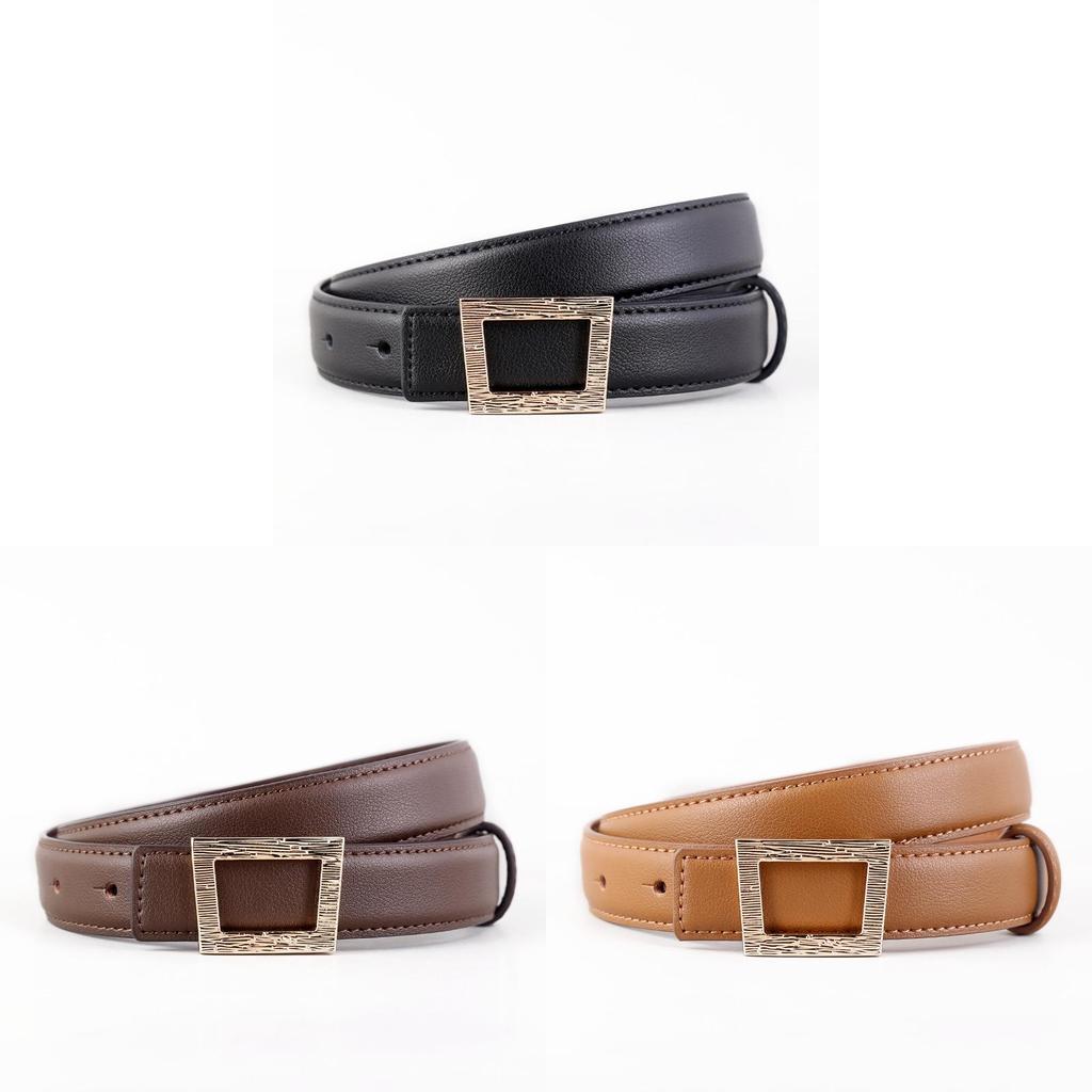 Genuine Leather Cowhide Waist Belt With Alloy Buckle For Casual Office Style