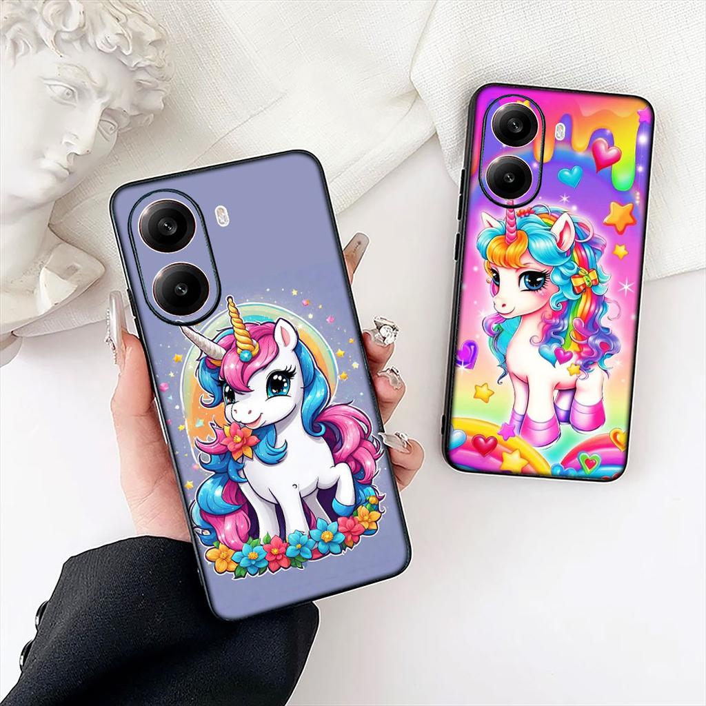 Rainbow Unicorn Anime Cartoon Horse Casing Cover for Samsung Galaxy S25 Edge S24 S23 FE Plus Ultra A16 A15 A55 A57 5G Phone Case