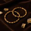 Natural yellow tiger eye stone straight-cut disc bead bracelet Men's and women's yellow tiger eye stone crystal bracelet jewelry