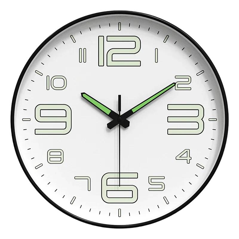 10 Inch Circular Minimalist and Fashionable Luminous Wall Clock Living Room Decoration Silent and Punch Free Wall Clock 3d