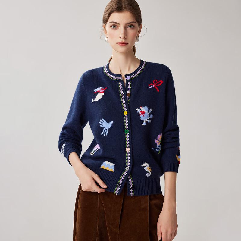 Zhaojun Women's Thickened 100% Cashmere Cardigan