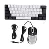 61 Key RGB Illuminated Keyboard with Mouse Multi Color LED Backlit Wired Gaming Keyboard for Tablet Laptop White Center