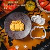 Halloween DIY Cookie Moulds Cartoon Ghost Pumpkin Cat Cookie Stamp Fondant Cake Decoration Tools Hand Pressure Plastic Biscuit