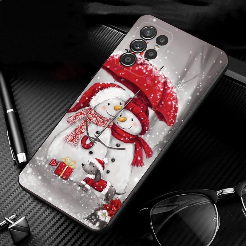 Phone Case For Samsung Galaxy S25 S24 S23 S22 S21 Ultra S24 S23 S22 S21 S25 Plus S24 S25 FE Cute Snowman Christmas