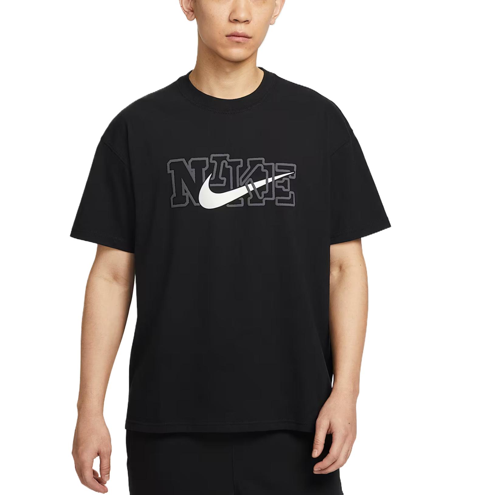 

Nike Приятная к коже Модная Универсальная Простая Футболка с коротким рукавом Мужские топы Черный HJ3420-010 M