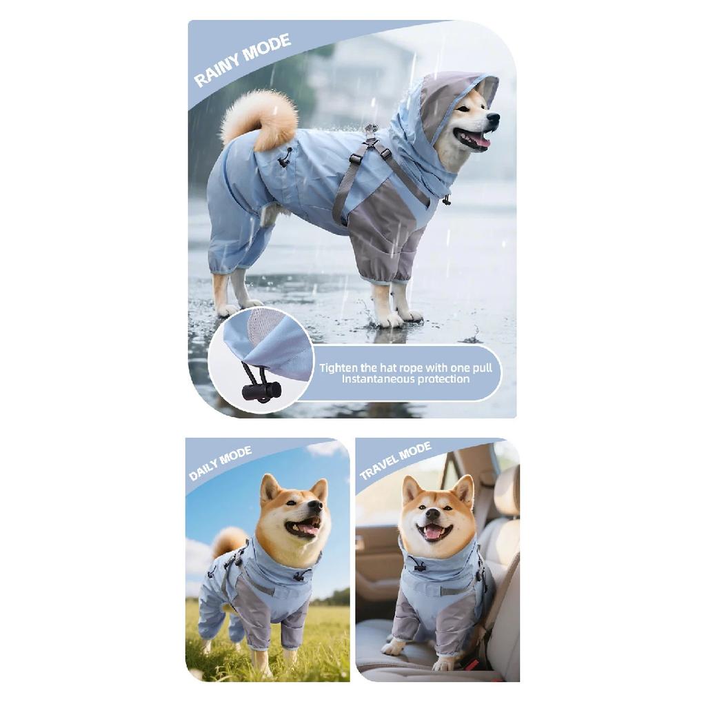 Dog waterproof hiking jacket, pet-specific outdoor windproof and rainproof quick-drying clothing