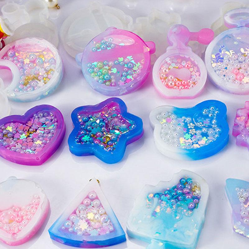 DIY Quicksand Epoxy Silicone Mold Jewelry Pendant Resin Molds Making Crafts Tools