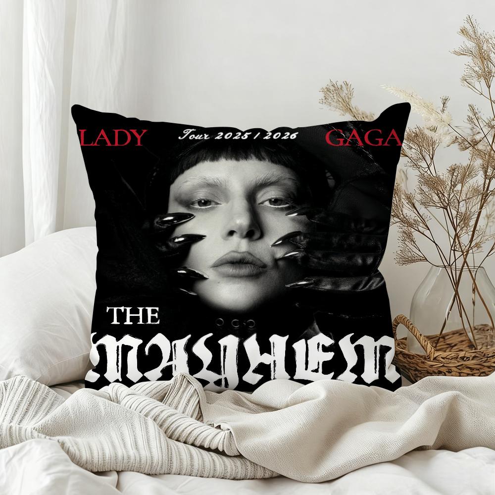 Hot Singer LLady Gaga Mayhem Pillow Case Bedroom Sofa Living Room Backrest Decoration Square Cushion Nap Time