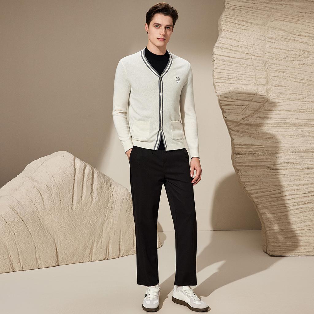 [Fashionable Luxury] Autumn Fluffy Soft Cashmere Wool Cardigan Men's High End Simple and Versatile Sweater Coat