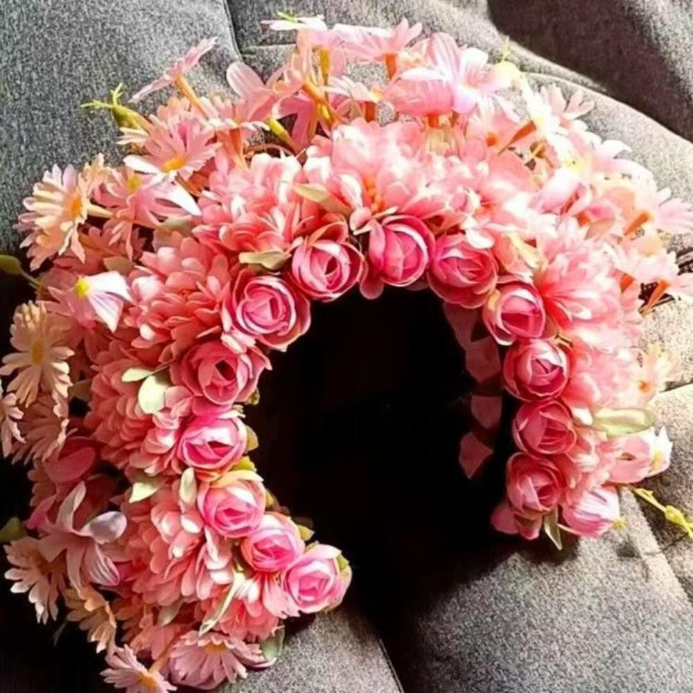 Chinese Style Hairpin Flowers Headband Hair Clip Floral Bridal Wedding Tiara Flower-decorated Girls Headwear Hair Accessories