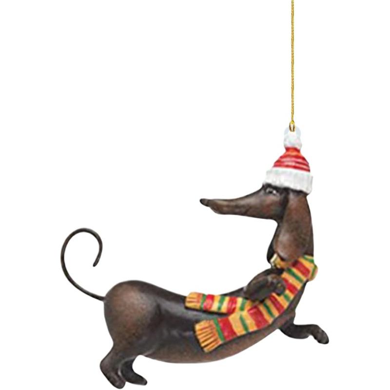 Dackel Hunde Weihnachtsbaumschmuck Weihnachtsbaum Anhänger für Zuhause Weihnachtsdekorationen Dackel Hunde