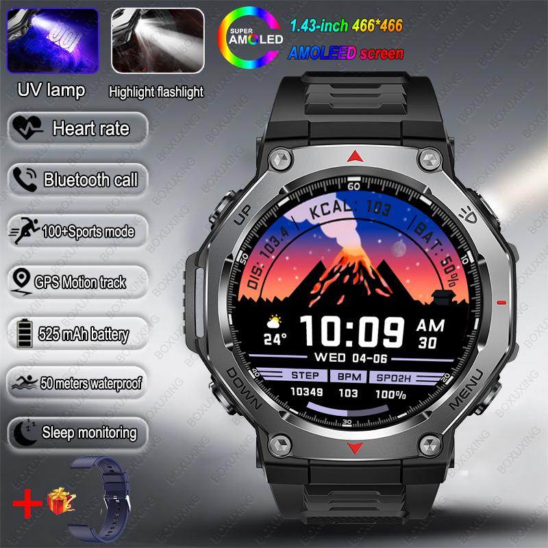 NEW For T-Rex3 Smart Watch Men 10ATM IPX8 Waterproof Smart Watches Compass Altimeter Barometric 1.43'' AMOLED Bracelet
