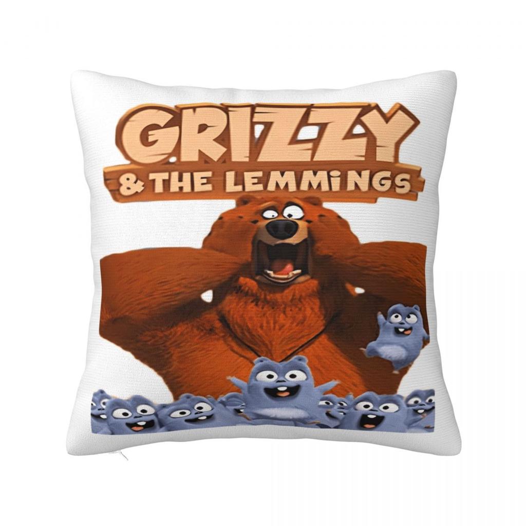 Federa Cuscino Orso Grizzly e Lemming Federa Cuscino Carina Divertente Per Ufficio Auto Casa Federa Cuscino Decorativa Federe Grafiche Regalo