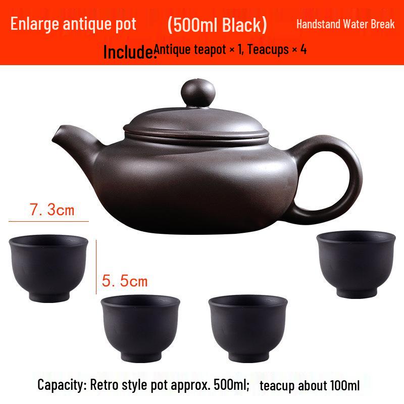 Yixing Large Capacity Purple Clay Teapot with Tea Cup Set for Home Use, Single Pot Kung Fu Tea Set.