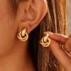 Multi-layer Design Twist Earrings Geometric Metal Stud Earrings Simple Knot Earrings Daily