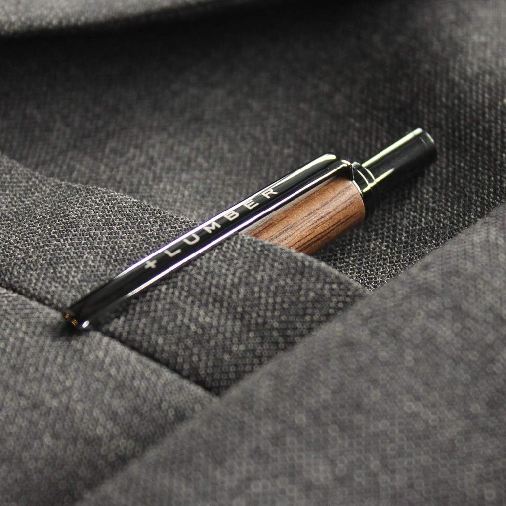 BALLPOINT PEN KNOCK wooden ballpoint pen LUMBER by Hacoa "SLIM 1.0mm" Knock-style (walnut) +