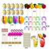 Cross-Border Party Decoration Set: Fireworks, Flags, Hawaiian Straw, Fruit Umbrellas, and 3D Honeycomb Signs