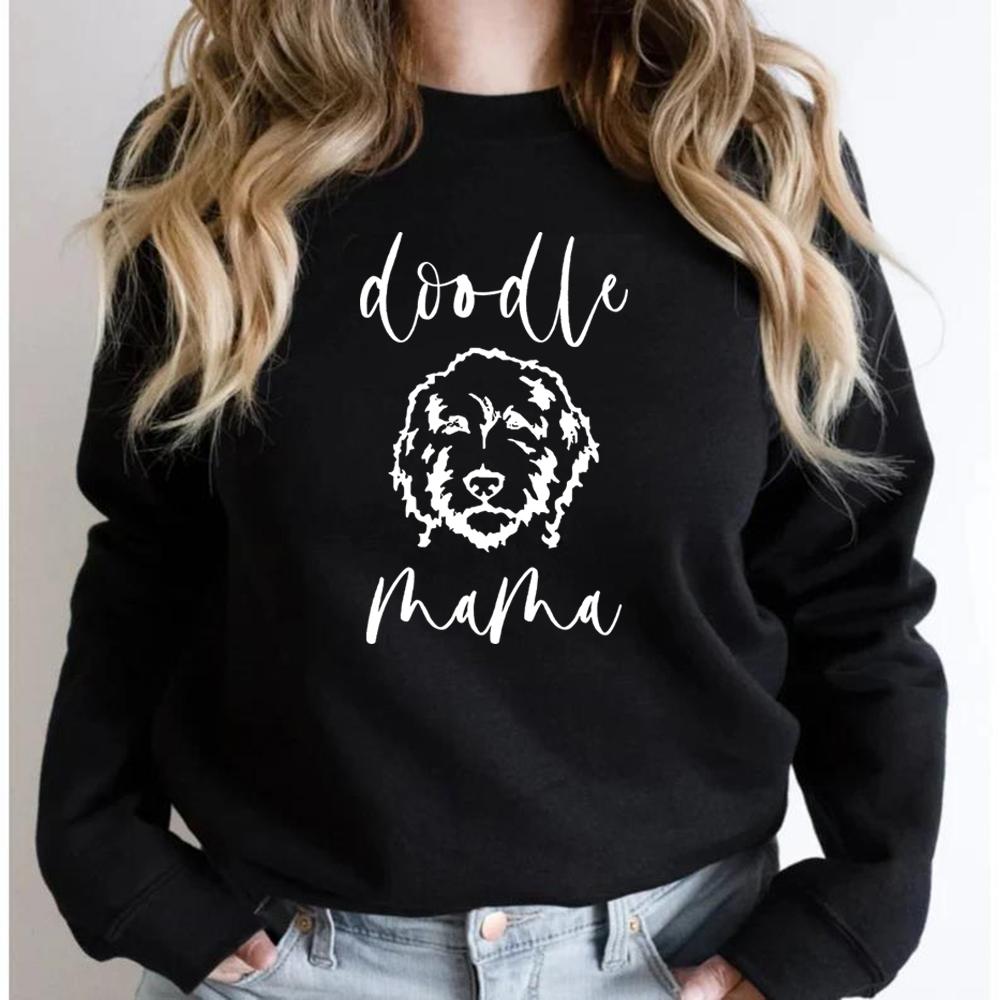 Golden Doodle Mama Sweatshirt Doodle Mom Crewneck Sweatshirts Women Graphic Hoodies Long Sleeve Pullovers Dog Lover Gift