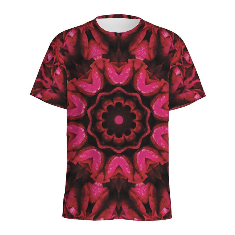 Buntes Kaleidoskop 3D-gedrucktes T-Shirt für Herren Psychedelisches Muster T-Shirt Sommer Lässig Kurze Ärmel Rundhals T-Shirts