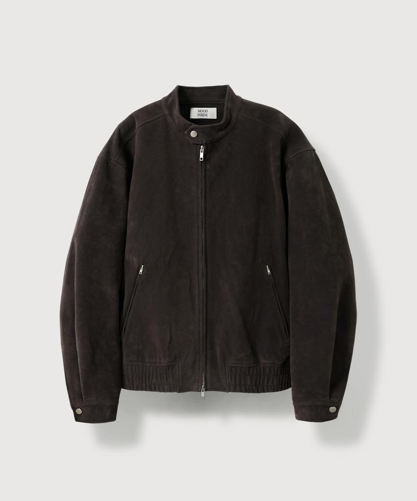 Mood Inside Paneled High Suede Biker Jacket_Brown