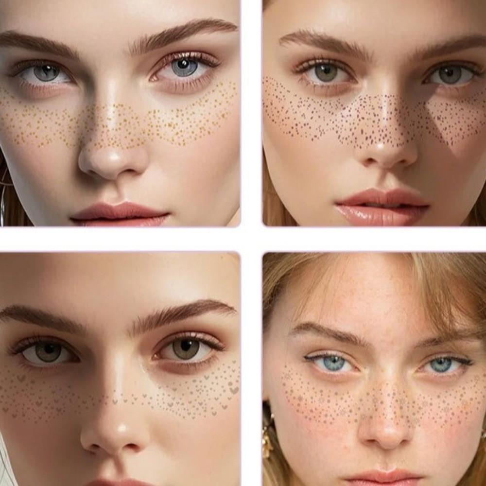 6pcs Waterproof Temporary Tattoo Glitter Makeup Patches Hot Stamping Face Makeup Disposable Use